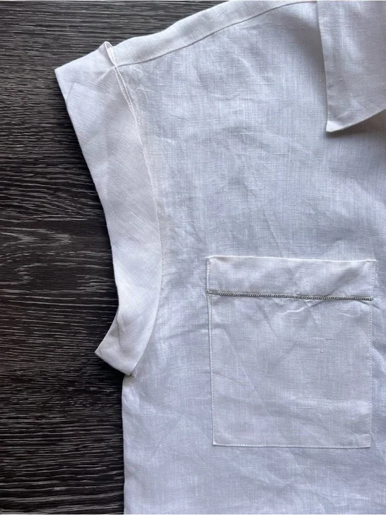 Peserico 100% Italian Linen Sleeveless Shirt - Picture 8 of 12